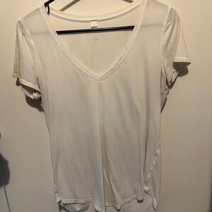 Women's White V-Neck Top